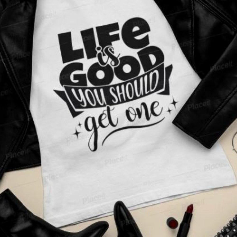 Life is good t-shirt, Unisex, Crewneck, custom t-shirt, HTV print